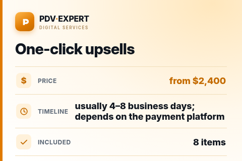 One-click upsells — price, timeline & scope