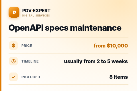 OpenAPI specs maintenance — price, timeline & scope