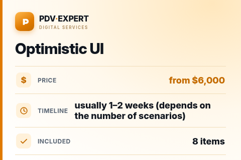 Optimistic UI — price, timeline & scope