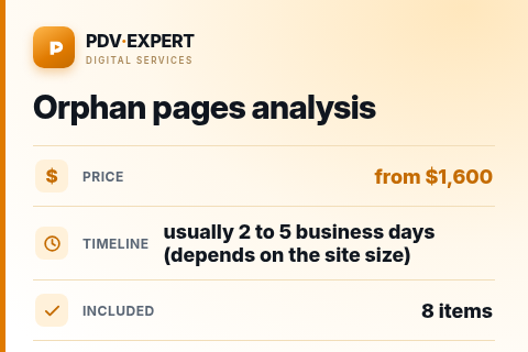 Orphan pages analysis — price, timeline & scope