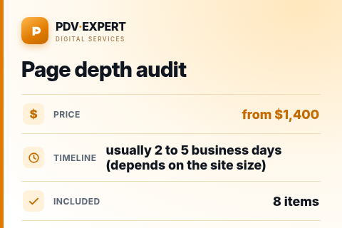 Page depth audit — price, timeline & scope
