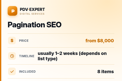 Pagination SEO — price, timeline & scope