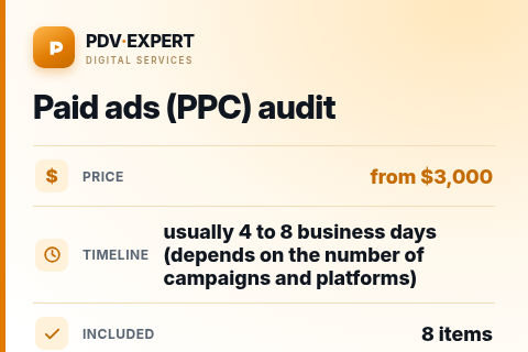 Paid ads (PPC) audit — price, timeline & scope