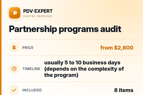 Partnership programs audit — price, timeline & scope