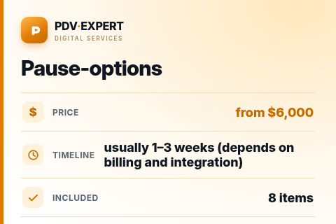 Pause-options — price, timeline & scope