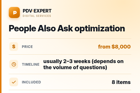 People Also Ask optimization — price, timeline & scope