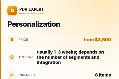Personalization — price, timeline & scope