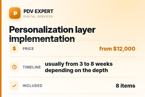Personalization layer implementation — price, timeline & scope