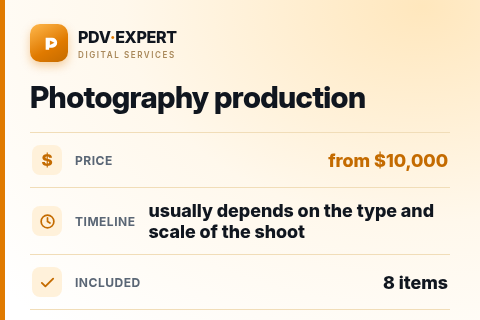 Photography production — price, timeline & scope