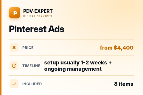 Pinterest Ads — price, timeline & scope