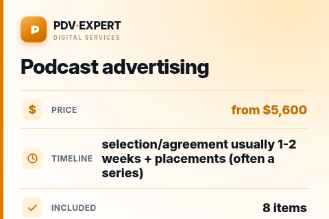 Podcast advertising — price, timeline & scope