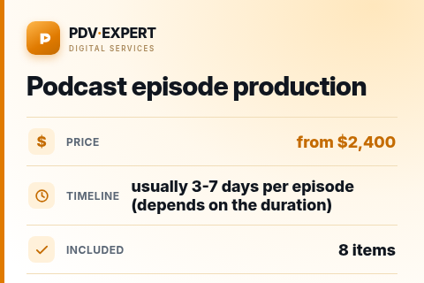 Podcast episode production — price, timeline & scope