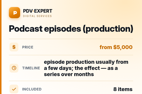 Podcast episodes (production) — price, timeline & scope