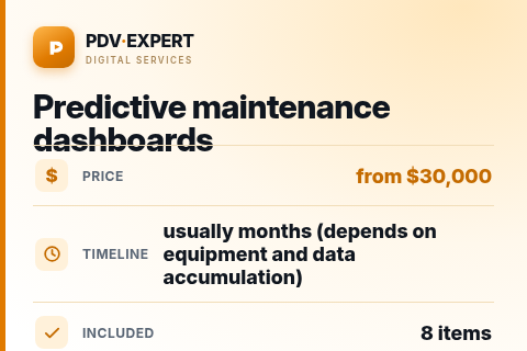 Predictive maintenance dashboards — price, timeline & scope