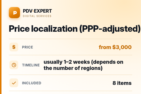 Price localization (PPP-adjusted) — price, timeline & scope