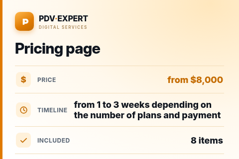 Pricing page — price, timeline & scope
