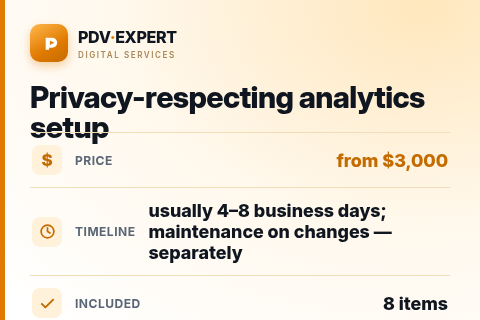 Privacy-respecting analytics setup — price, timeline & scope