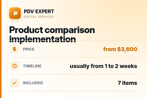 Product comparison implementation — price, timeline & scope