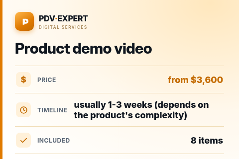 Product demo video — price, timeline & scope