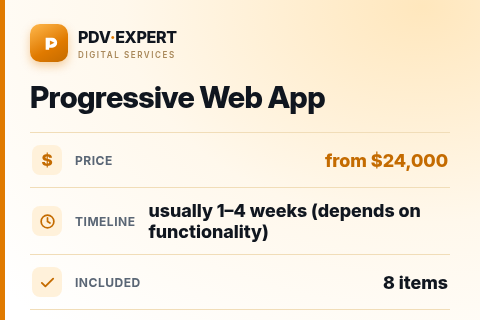 Progressive Web App — price, timeline & scope