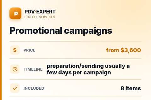 Promotional campaigns — price, timeline & scope