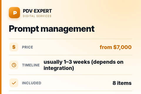 Prompt management — price, timeline & scope