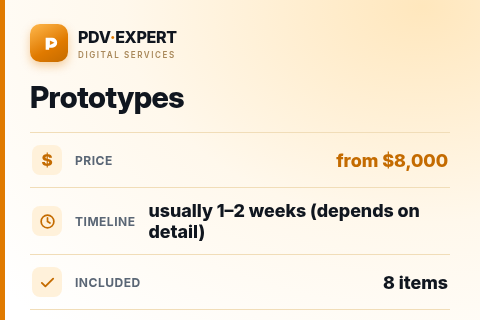 Prototypes — price, timeline & scope