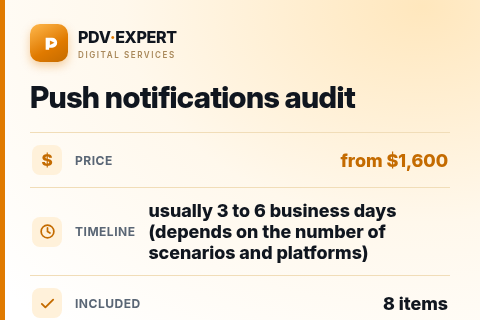 Push notifications audit — price, timeline & scope