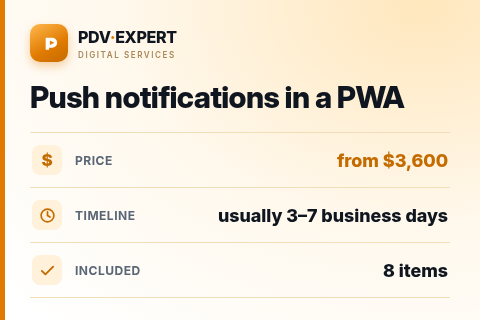 Push notifications in a PWA — price, timeline & scope