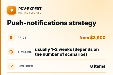 Push-notifications strategy — price, timeline & scope