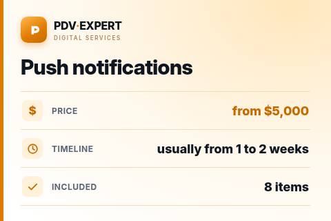 Push notifications — price, timeline & scope