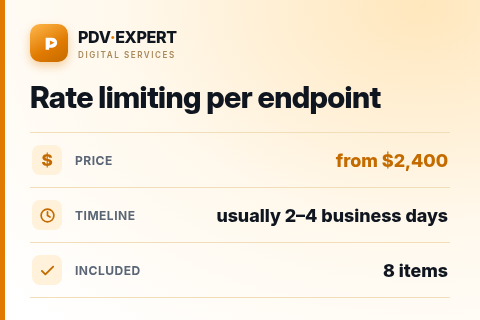 Rate limiting per endpoint — price, timeline & scope