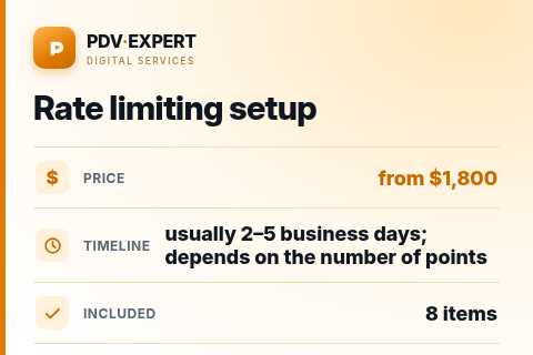 Rate limiting setup — price, timeline & scope