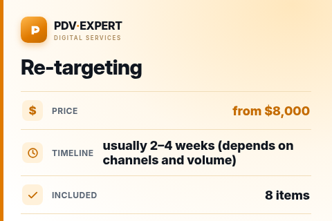 Re-targeting — price, timeline & scope