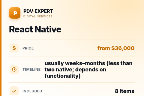 React Native — price, timeline & scope
