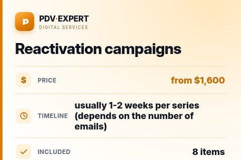 Reactivation campaigns — price, timeline & scope