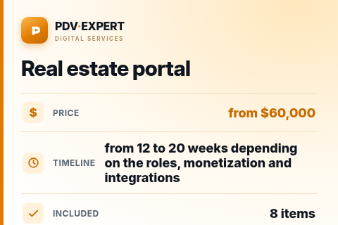 Real estate portal — price, timeline & scope
