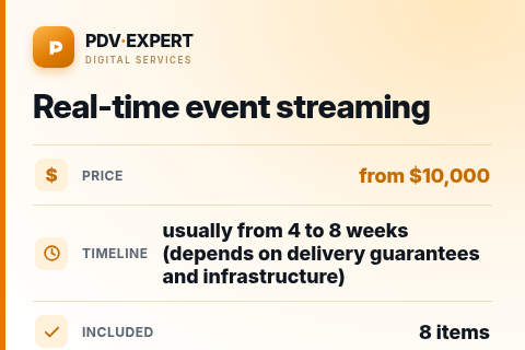 Real-time event streaming — price, timeline & scope
