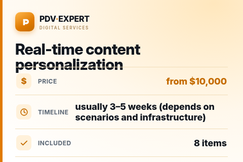 Real-time content personalization — price, timeline & scope