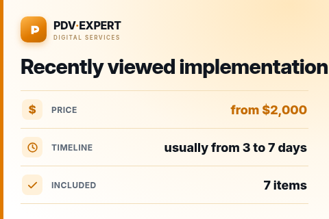 Recently viewed implementation — price, timeline & scope