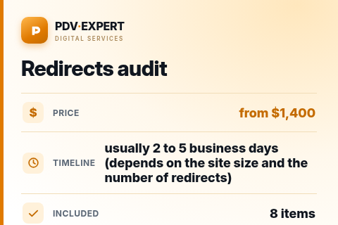 Redirects audit — price, timeline & scope