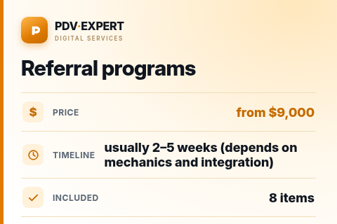 Referral programs — price, timeline & scope
