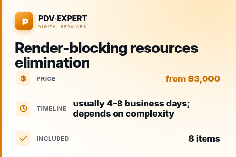 Render-blocking resources elimination — price, timeline & scope