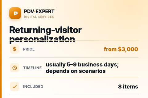 Returning-visitor personalization — price, timeline & scope