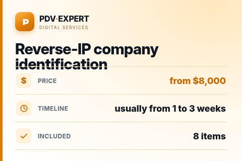 Reverse-IP company identification — price, timeline & scope