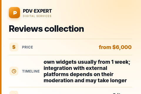Reviews collection — price, timeline & scope