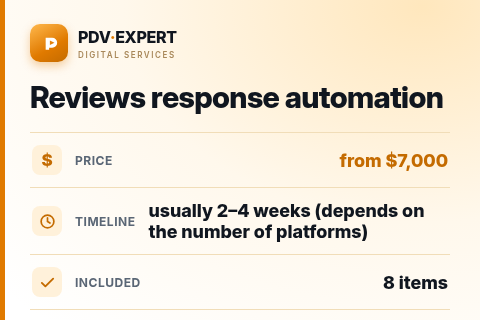 Reviews response automation — price, timeline & scope