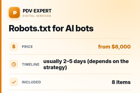 Robots.txt for AI bots — price, timeline & scope