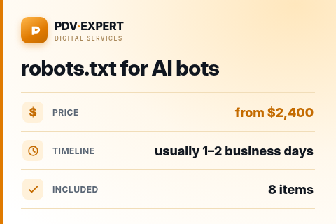 robots.txt for AI bots — price, timeline & scope