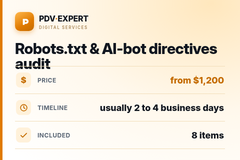 Robots.txt & AI-bot directives audit — price, timeline & scope